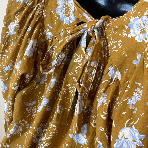 Free People Mustard Floral Blouse - Picture 6 of 10